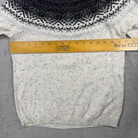 Talbots Speckled Fair Isle Beaded Knit Sweater Winter Nordic Scandi Cottagecore - Picture 10 of 10